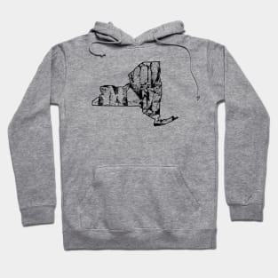 Rock Climbing New York Rock Climber State Map Climb Art Hoodie